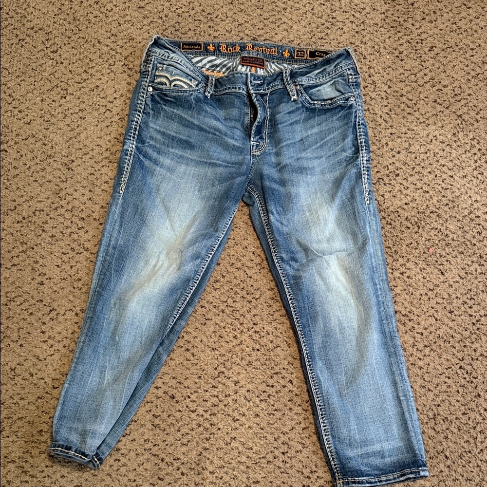 Rock Revival Women's Boyfriend Jeans - Light Blue Washed Denim